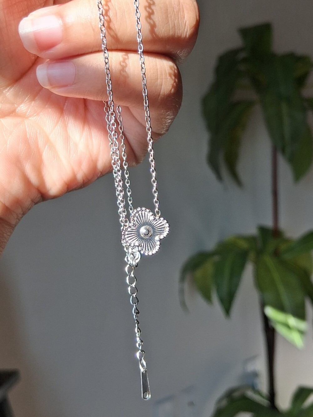 Silver Clover Stainless Steel Necklace